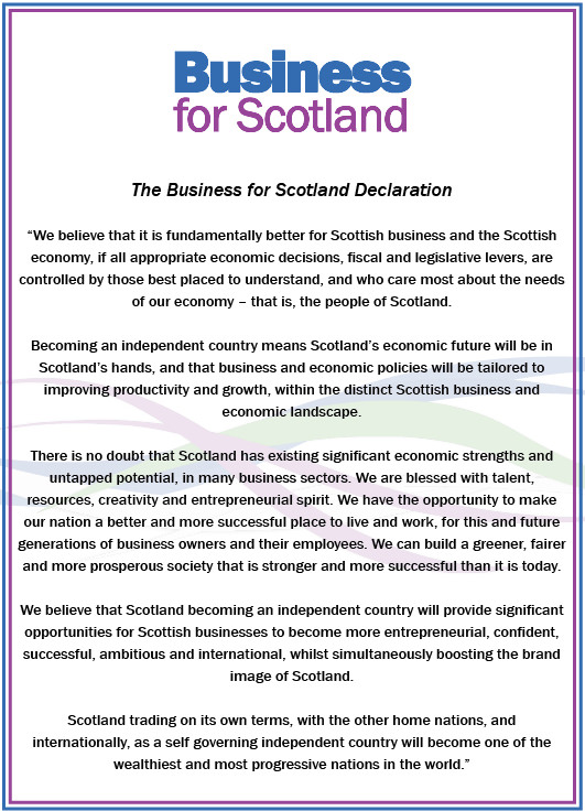 Business for Scotland Declaration