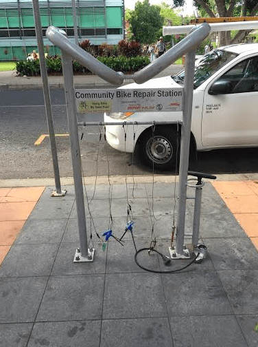 Community bike repair station in Brisbane